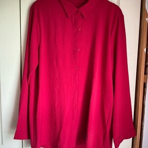 Deep pink button down top.